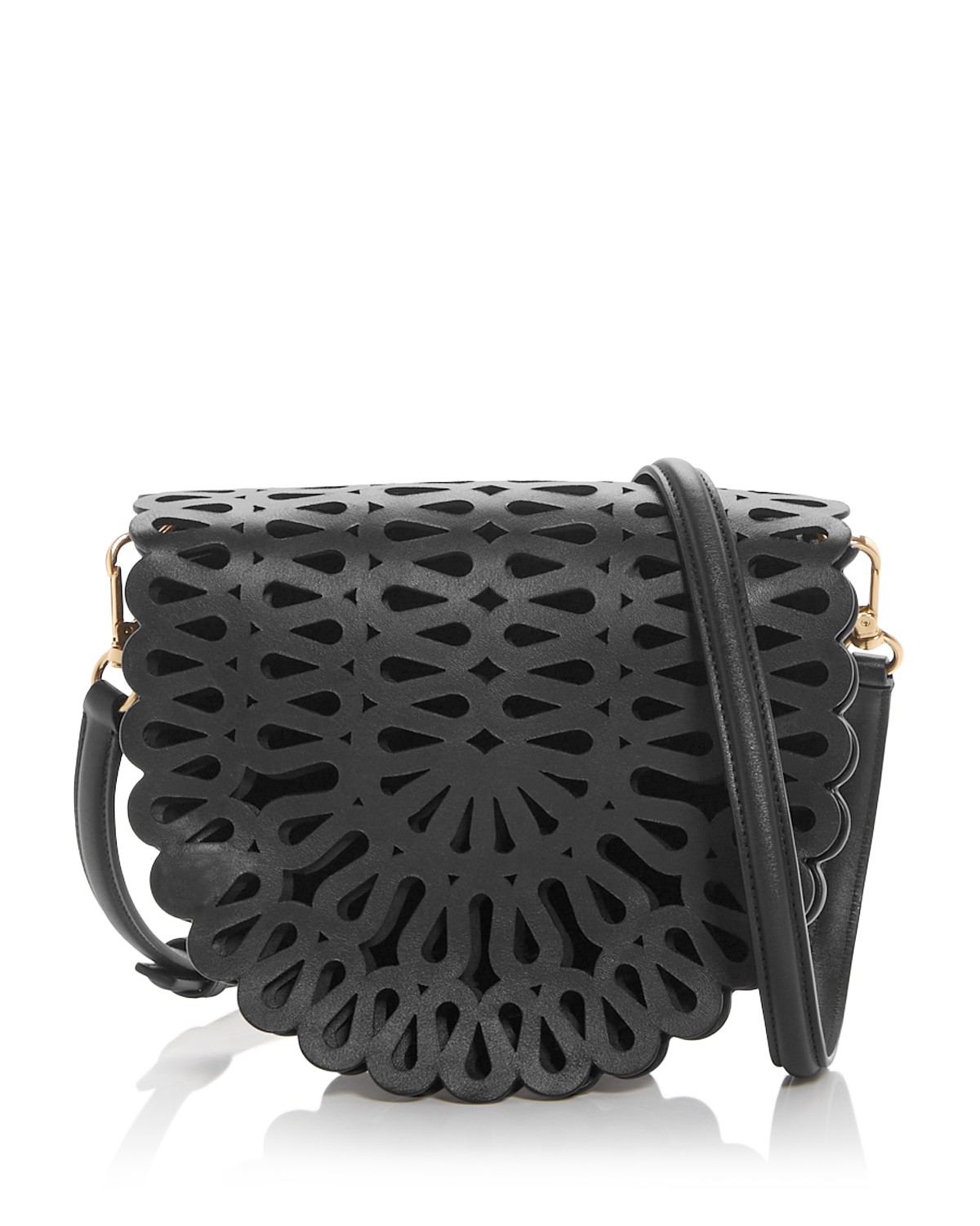 Simkhai McCall Laser Cut Leather Clutch in Black