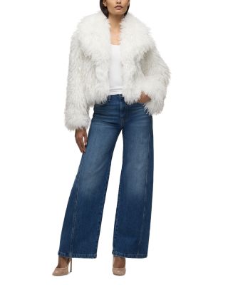 Mongauxlian Cropped Faux Fur Jacket