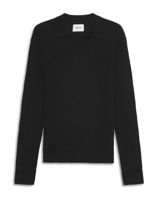 Paul Ribbed Open Collar Polo Sweater