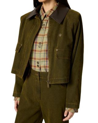  Contrast Collar Utility Cropped Jacket