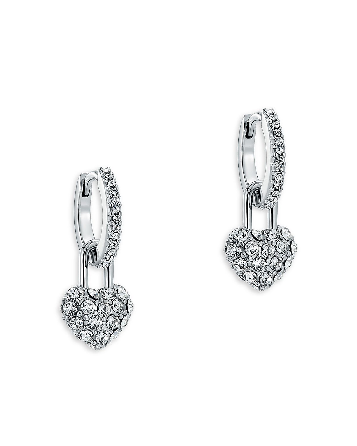 Ted Baker Pari Pave Crystal Padlock Huggie Drop Earrings, 0.5L