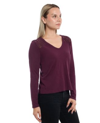 Mixed Media Lace Inset Tee