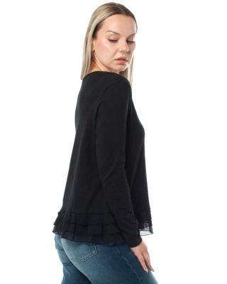 Mixed Media Lace Inset Tee