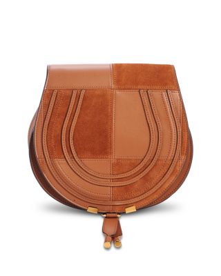 Marcie Checkered Leather & Suede Saddle Bag