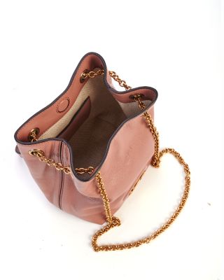Horse Medal Mini Leather Bucket Bag