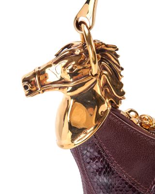 Chain Horse Checkered Leather Shoulder Bag