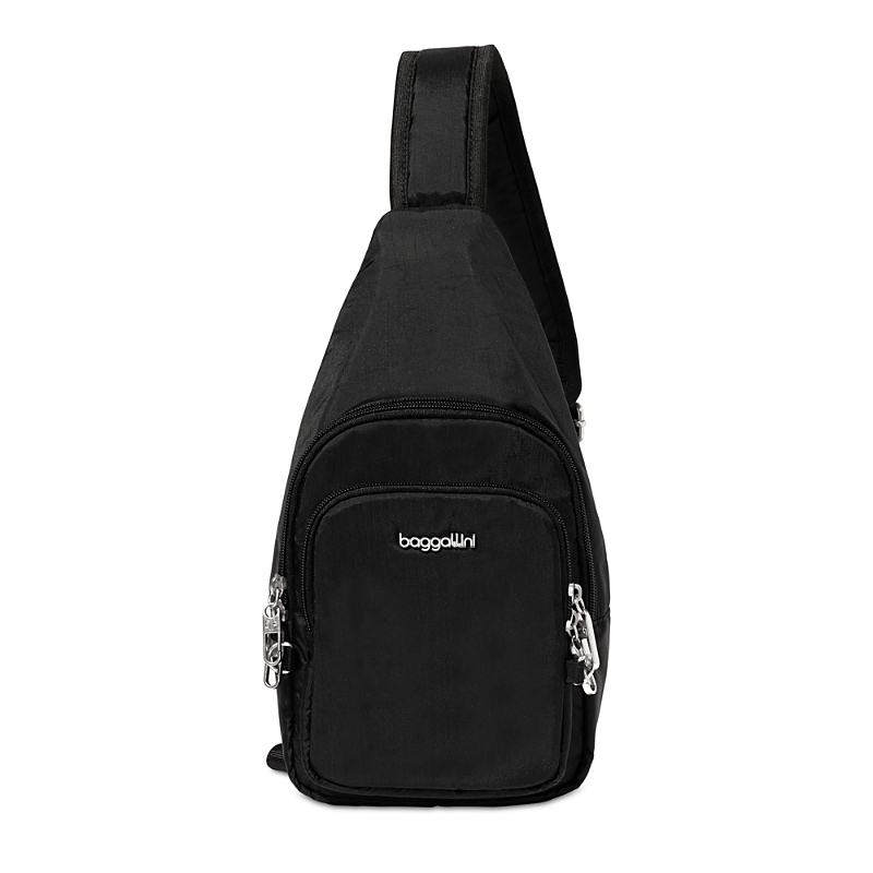 Baggallini The Travel Smart Edit Securtex Anti Theft Daytripper Sling Bag In Black
