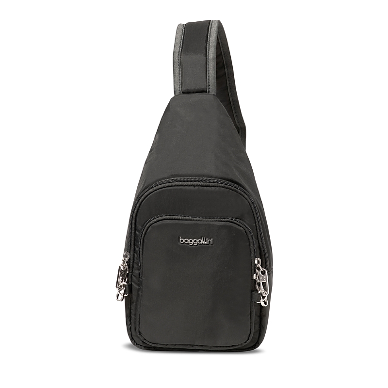 Baggallini The Travel Smart Edit Securtex Anti Theft Daytripper Sling Bag In Black