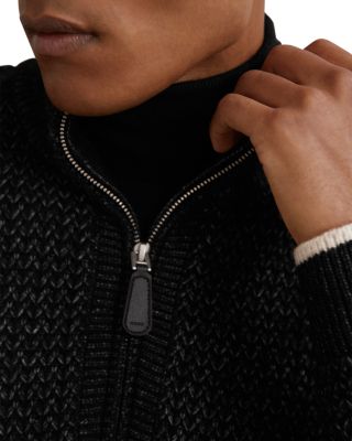 Stockdale Long Sleeved Half Zip Brushed Ribbed Sweater