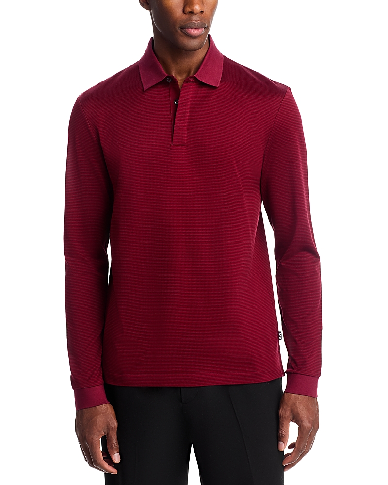 Boss Pado Long Sleeve Mercerized Cotton Polo Shirt