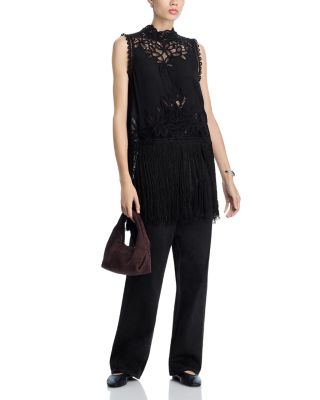 Adelina Lace Fringe Top