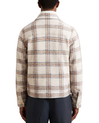 Varena Long Sleeved Zip Through Twin Pocket Check Overshirt