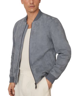 Burnham Long Sleeved Suede Bomber Jacket