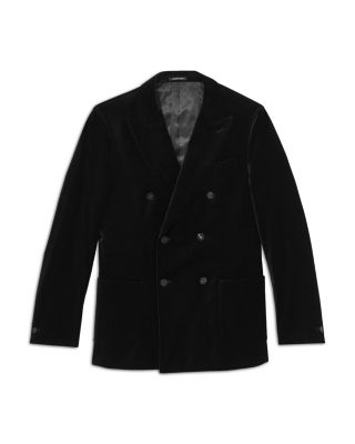 Royale Double Breasted Peak Velvet Blazer