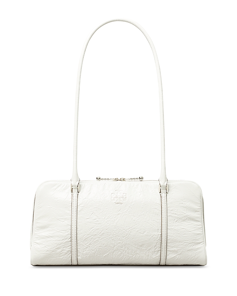 Tory Burch Small Crinkle Leather Marshmallow Satchel In White