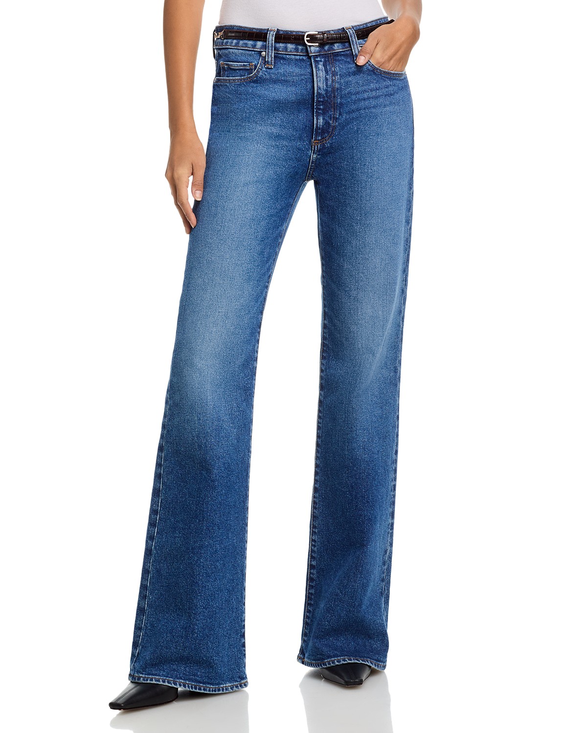 Sofia Mid Rise Soft Flare Jeans in Carver