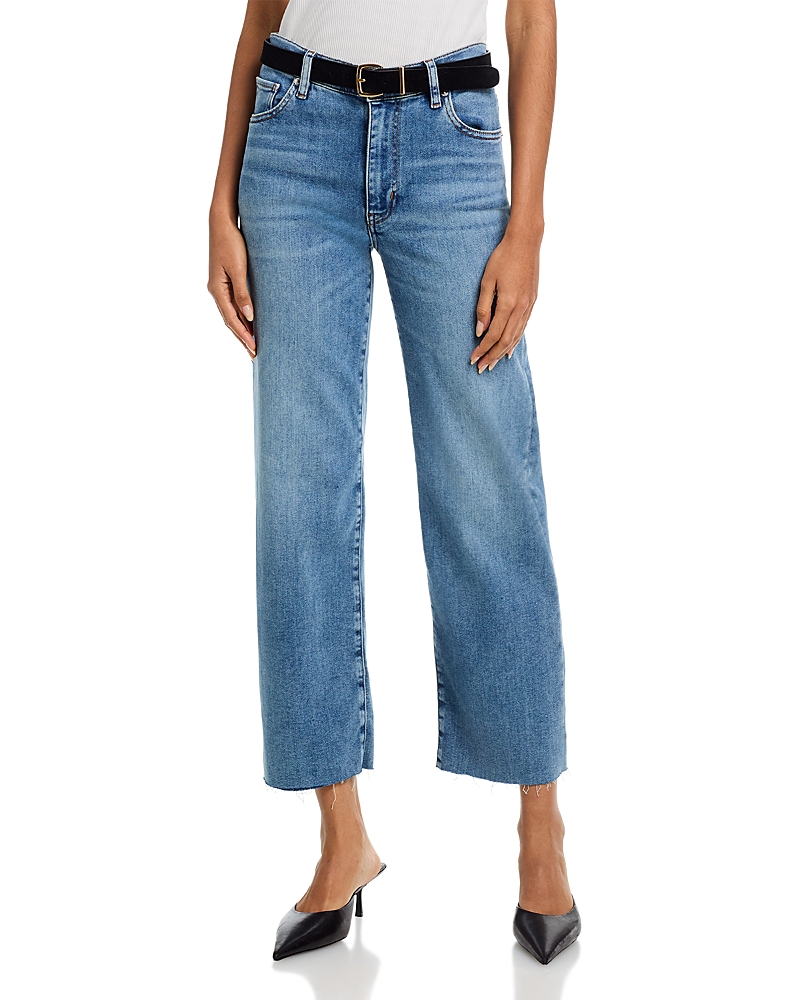 Frame The Mellow Mid Rise Straight Ankle Jeans in Clue Raw After