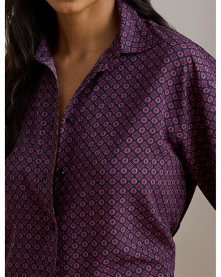 Relaxed Fit Foulard Print Crepe Shirt