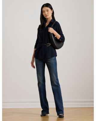 Buckle Trim Georgette Blouse