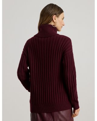 Wool Blend Oversize Turtleneck Sweater