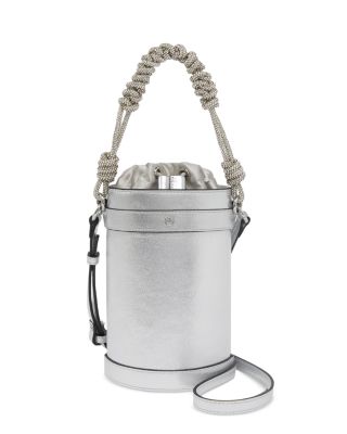 Mini Metallic Leather Bucket Bag