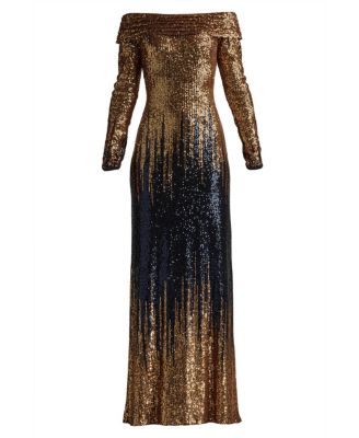Vionne Off-Shoulder Sequin Gown