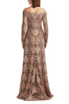 Elisara Sequin Embroidered Gown