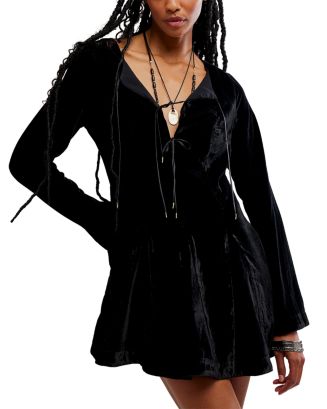 gloss scarf mini dress Embellished Scarf-Detail Mini Dress in Black - 6 / Regular