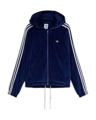 Velour Hooded Track Jacket