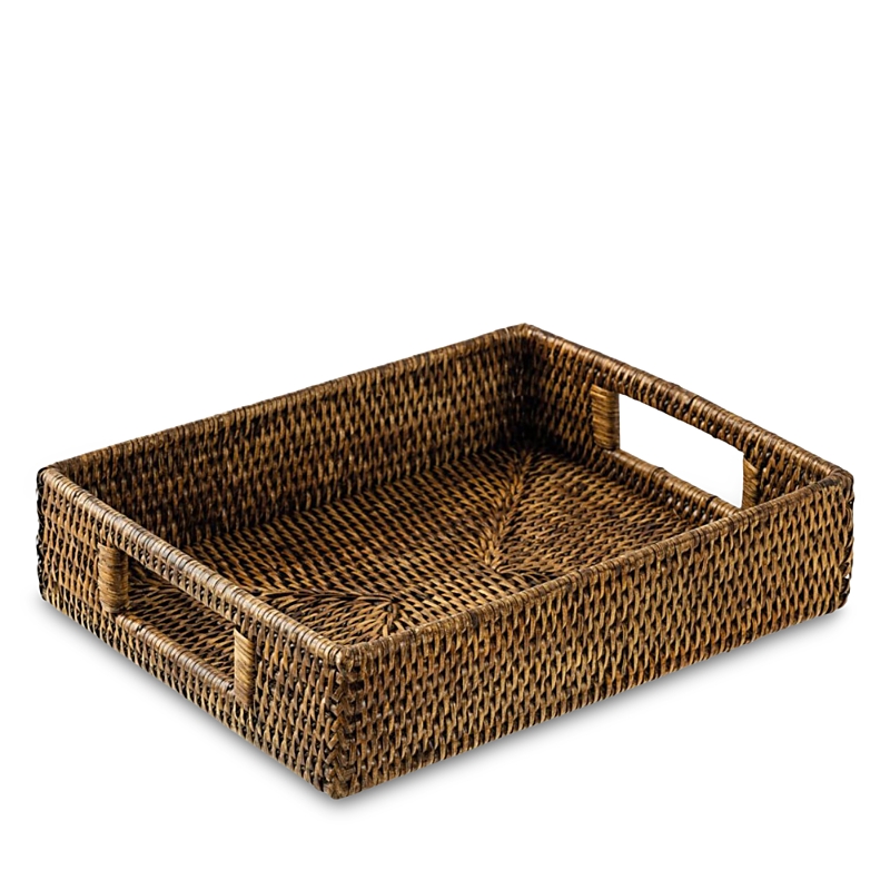 Sambonet Radici Home Collection Rattan Tray With Handles In Brown