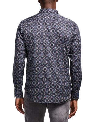 Bramston Printed Long Sleeve Button Front Shirt