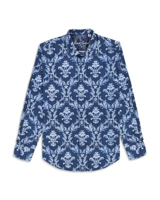 Neville Printed Long Sleeve Button Front Shirt