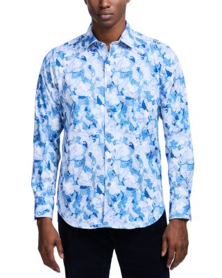 Baskerville Printed Long Sleeve Button Front Shirt