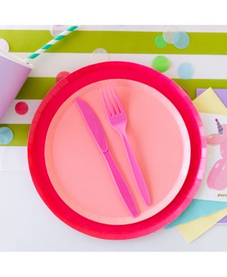 Solid Shade Colors, Paper Party Dinner Plates, Set of 8