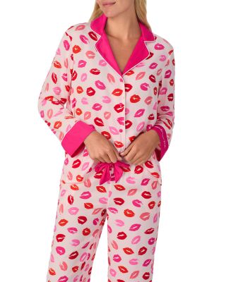Long Sleeve Notch Collar Long Pajama Set