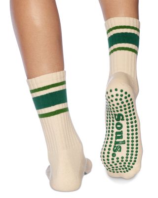 Green Retro Grip Socks - thumbnail 3