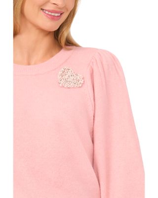 Heart Appliqu&amp;eacute; Sweater