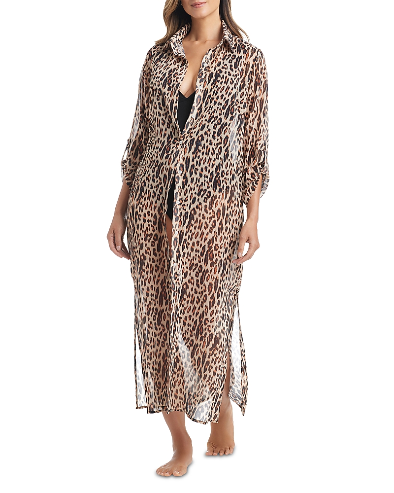 Bleu Rod Beattie Chiffon Cover Up Shirtdress