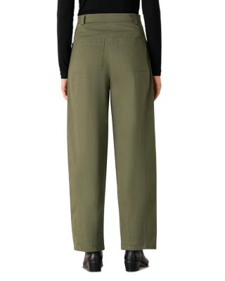 Belted Barrel Leg Pants 