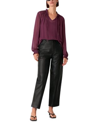 Tie Neck Sheer Blouse 