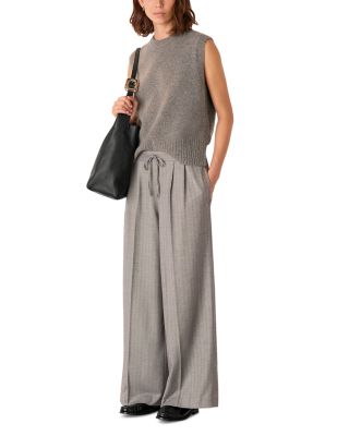 Herringbone Wide Leg Pants 