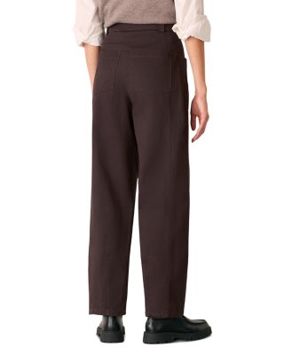 Belted Barrel Leg Pants