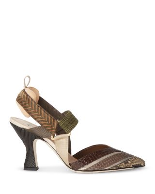Women's Colibrì Mesh & Leather High Heel Slingbacks