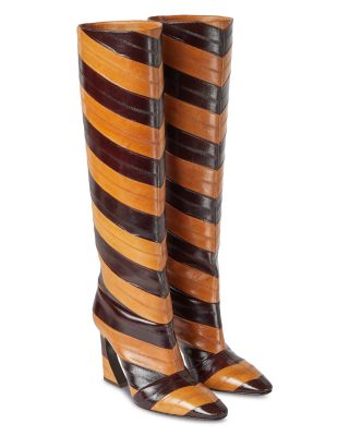 Women's Fendi Arco Two-tone Hagfish Leather Boots