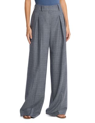 Glen Plaid Wool & Silk Pants
