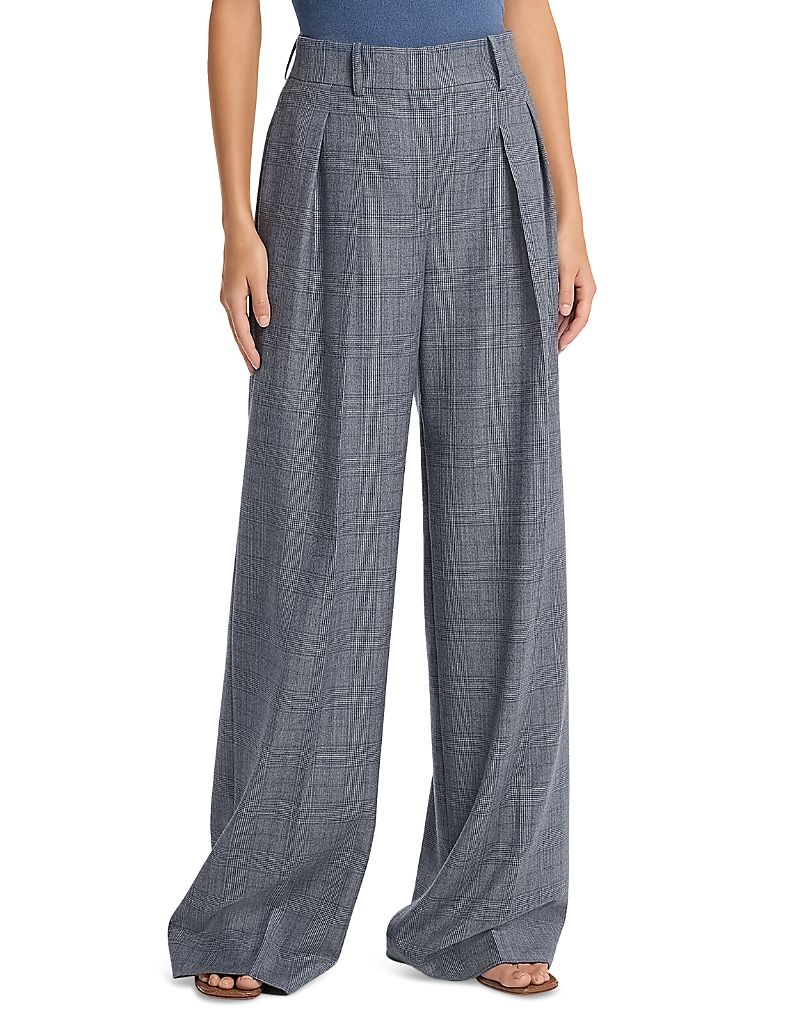 Michael Michael Kors Glen Plaid Wool & Silk Pants In Gray