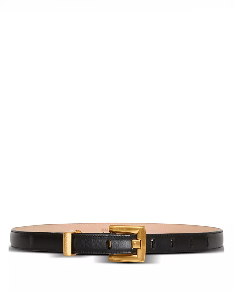 Balmain Anthem Calfskin Leather Belt