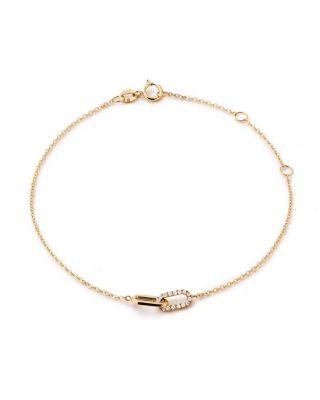 Solid Yellow Gold Lab Grown Diamond Link Bracelet