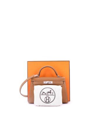 Kelly 20 Handbag Brown Epsom with Palladium Hardware