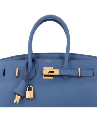 Birkin 30 Handbag Blue Epsom with Gold Hardware